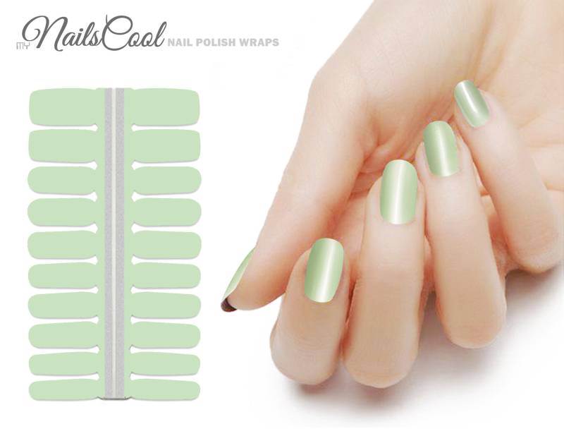 Hell Mint Grün Farbe Glanz Uni Echte Nagellack Streifen Nailart Wraps Street Art 18 Strips von Etsy - myNailsCool