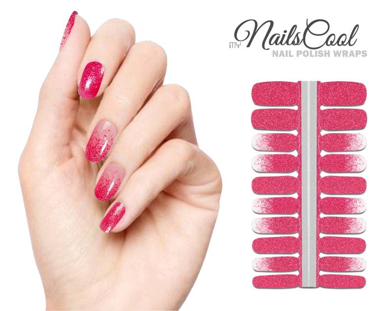 Hot Pink Farbmix Silber Glitzer Farbverlauf Echte Nagellack Streifen Nailart Wraps Street Art 20 Strips von Etsy - myNailsCool