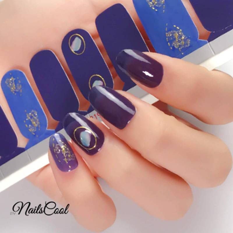 Navy Blau Farbe Glitzer 3D Dekoration Echte Nagellack Streifen Nailart Wraps Street Art 20 Strips von Etsy - myNailsCool