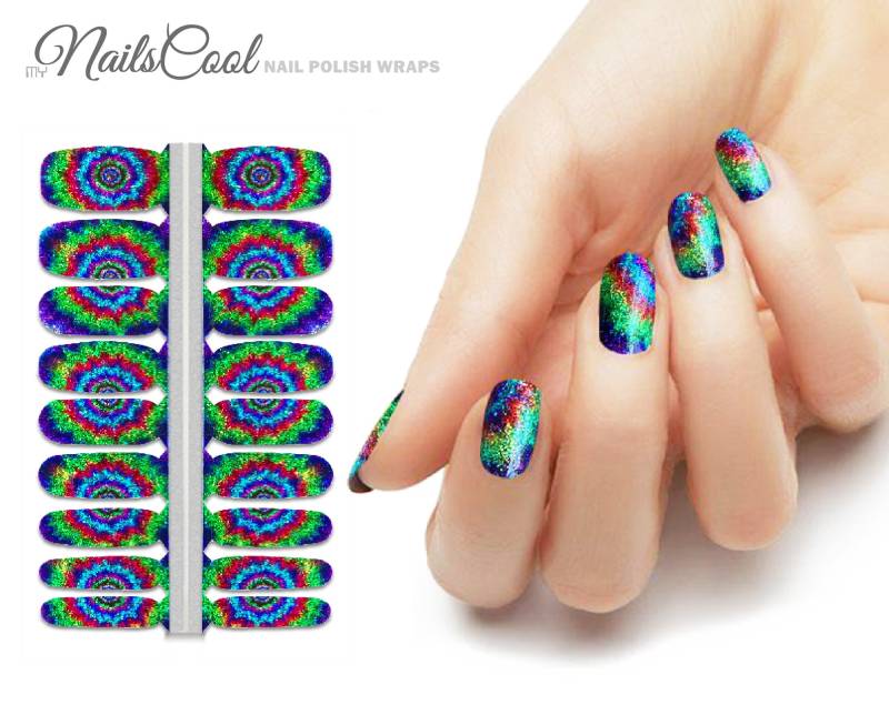 Regenbogen Farbe Galaxy Kristall Stein Glitzer Pailletten Echte Nagellack Streifen Nailart Wraps Street Art 18 Strips von Etsy - myNailsCool