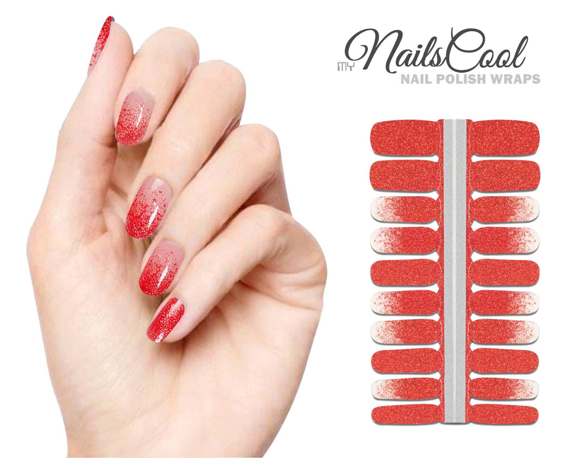 Rot Farbe Glitzer Farbverlauf Echte Nagellack Streifen Nailart Wraps Street Art 20 Strips von Etsy - myNailsCool