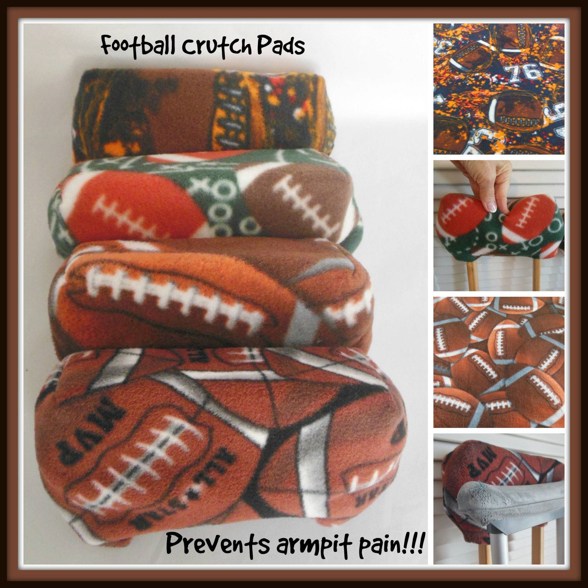 Fleece Krücken Pads Fußball Design Bounce Back Polsterung Fleece Krücken Pads Fußball Design Bounce Back Polsterung von Etsy - myscap