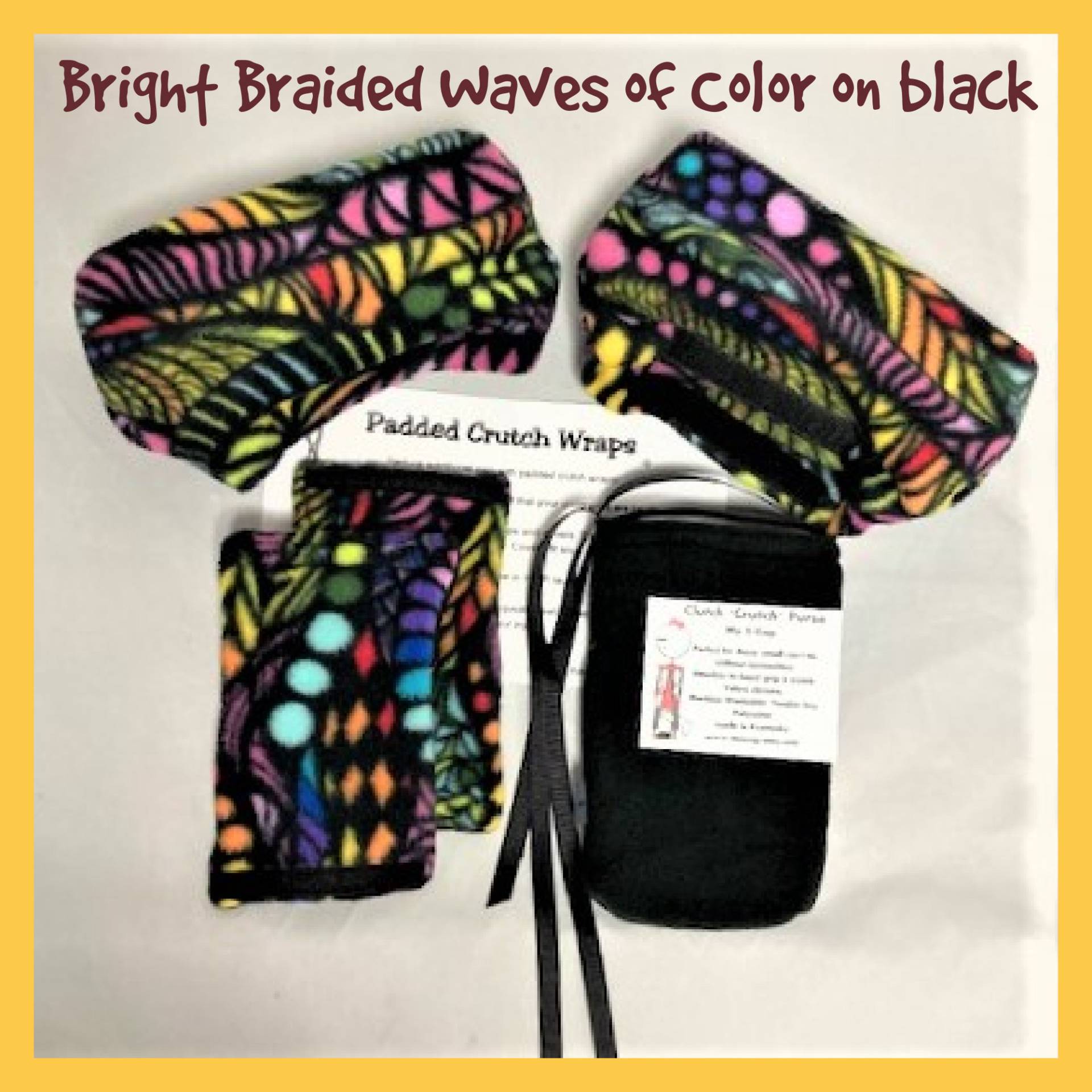 Helle Geflochtene Farbwellen Fleece Krücken Wrap, Hahnentritt-Motiv Helle Geflochtene Farbwellen Fleece Krücken Wrap, Hahnentritt-Motiv von Etsy - myscap