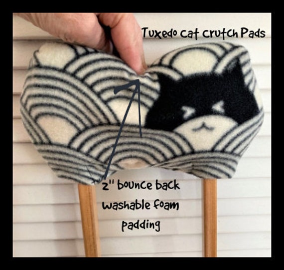 Schwarz Weiß Tuxedo Cat Krückenpads von Etsy - myscap