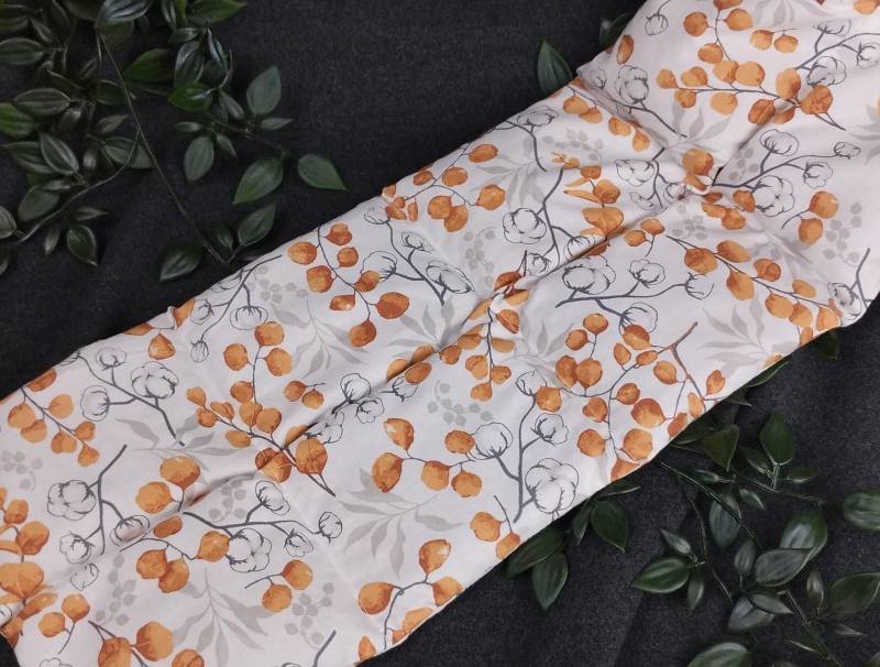 Dinkel- Wärmekissen in Unterschiedlichen Größen Und Wahlweise Einem Bezug - Eucalyptus-/Baumwollmotiv Weiß/Orange von Etsy - nadelundholz