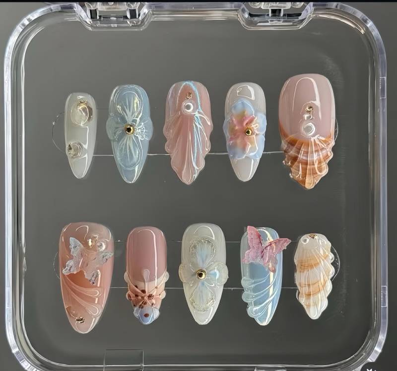 Aloha Glam - Selbstgemachte 3D-Drucknägel von Etsy - nailauraDE