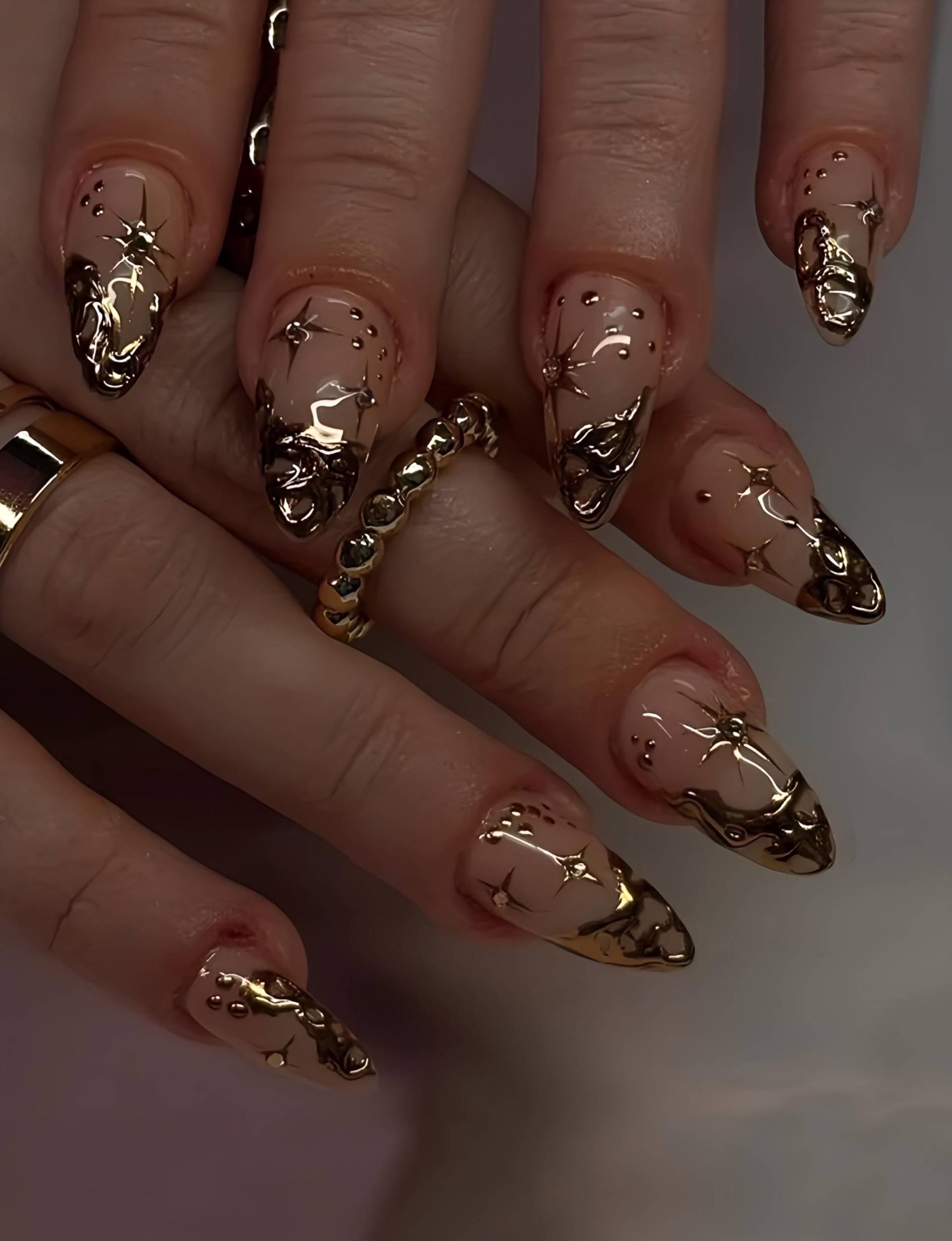 Chrome Couture - 3D Selbstgemachte Nägel Zum Aufpressen von Etsy - nailauraDE