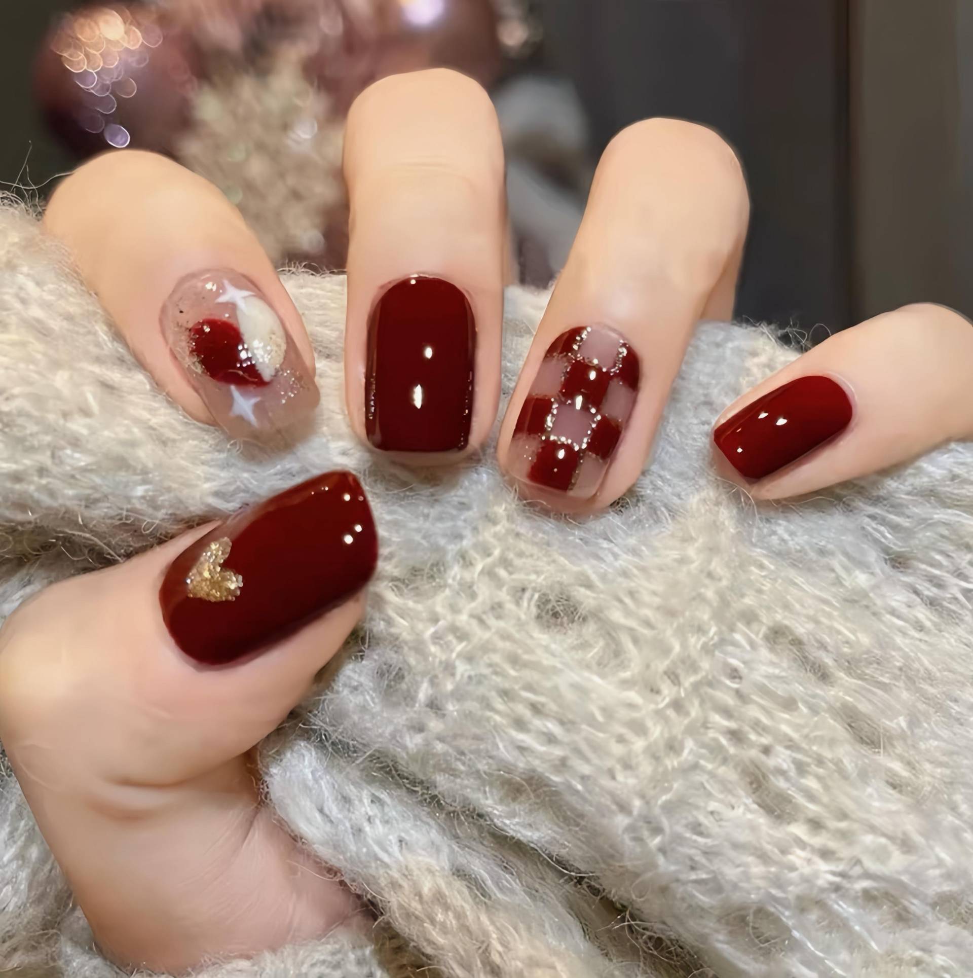 Cozy Christmas - Selbstgemachte Nägel Zum Aufpressen von Etsy - nailauraDE