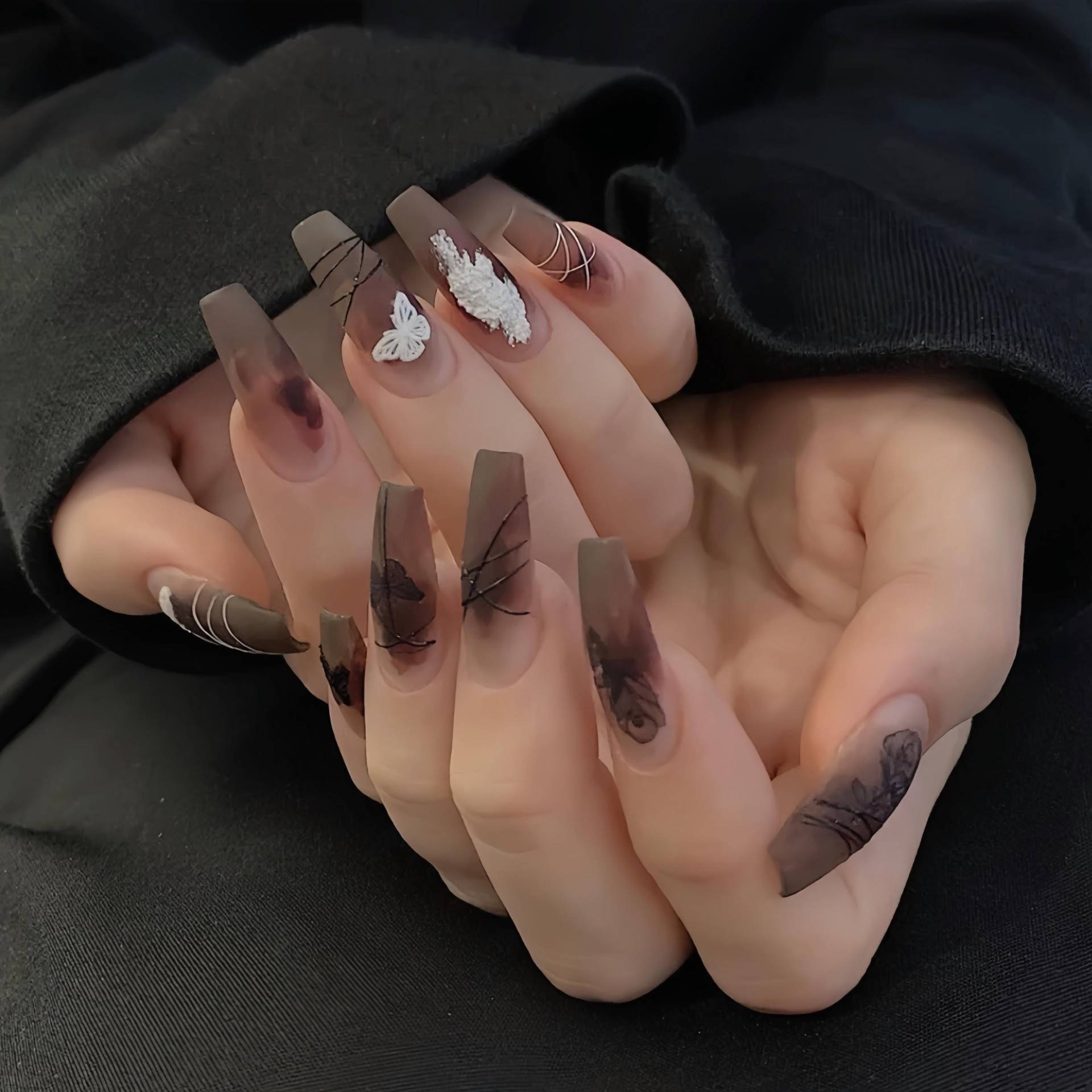 Noir Chic - Nägel Zum Aufpressen von Etsy - nailauraDE