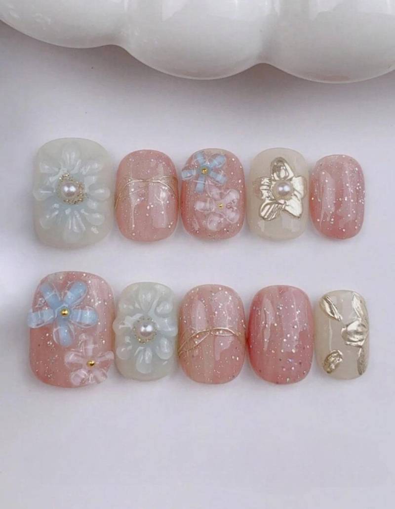 Pastel Starry - 3D Selbstgemachte Nägel Zum Aufpressen von Etsy - nailauraDE