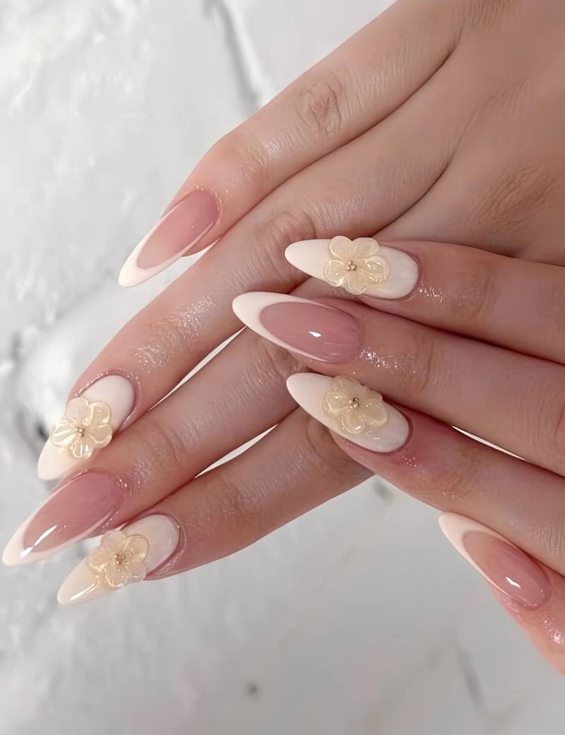 Vanilla Beauty - 3D Selbstgemachte Nägel Zum Aufpressen von Etsy - nailauraDE