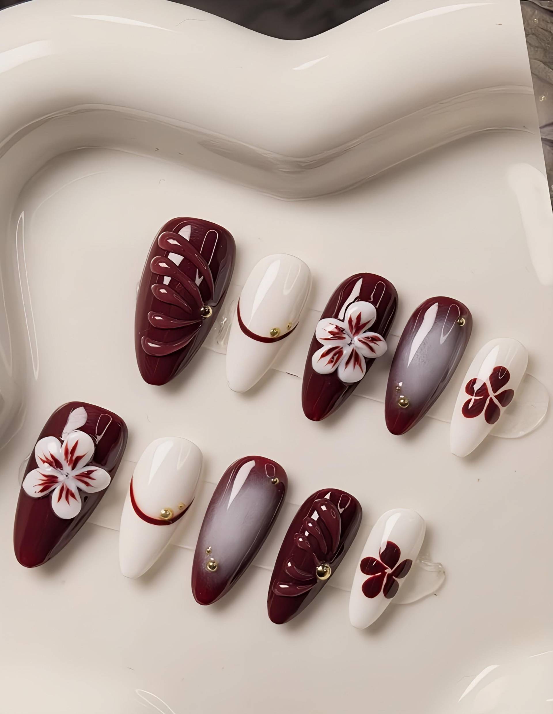 Velvet Vixen - 3D Selbstgemachte Nägel Zum Aufpressen von Etsy - nailauraDE