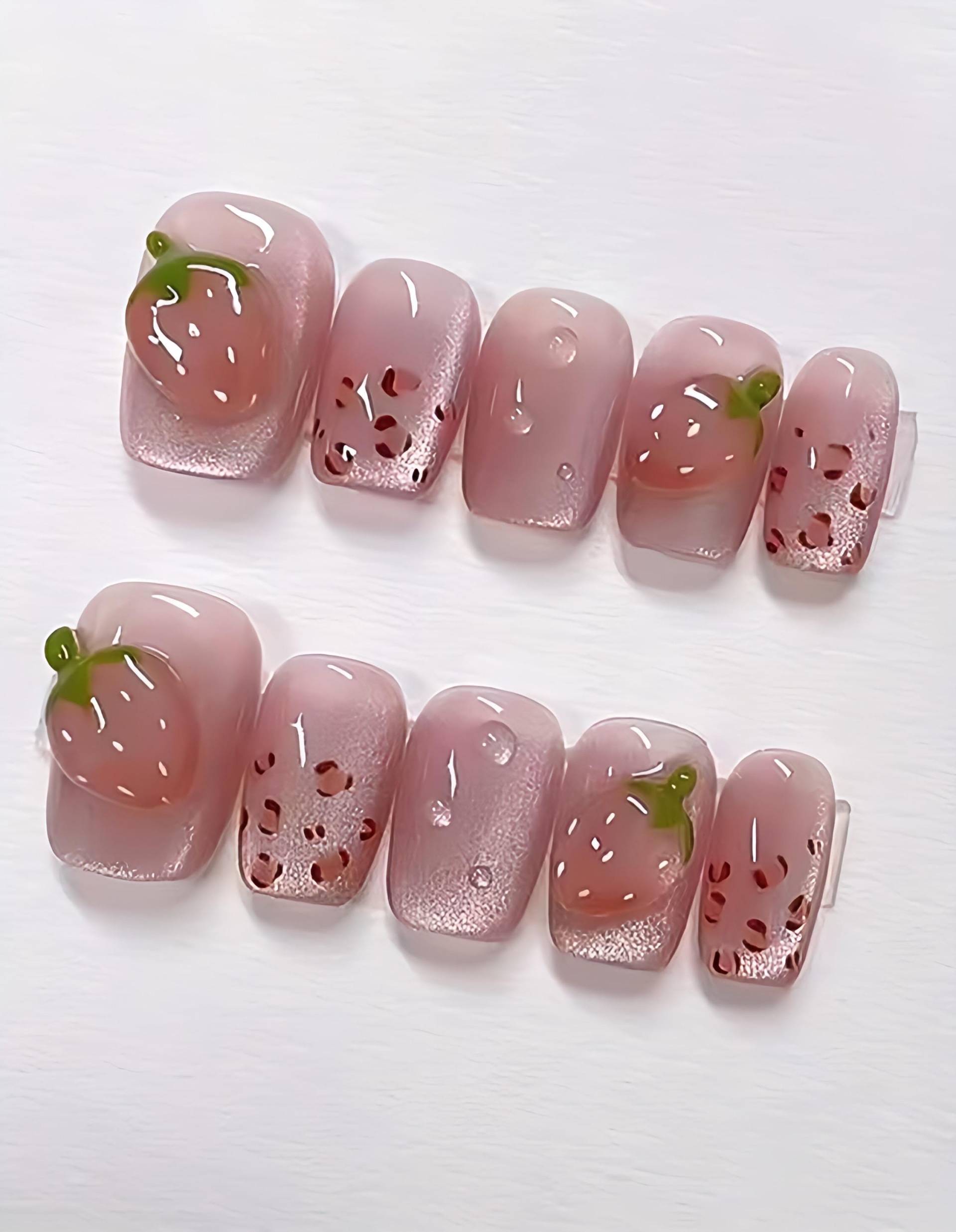 strawbaeries - 3D Selbstgemachte Nägel Zum Aufpressen von Etsy - nailauraDE