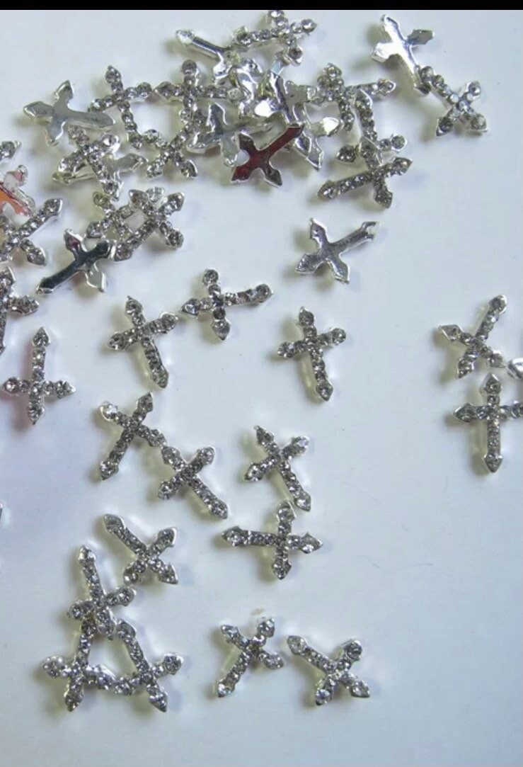 Silber Kreuz Nagel Charms von Etsy - nailsbysimw