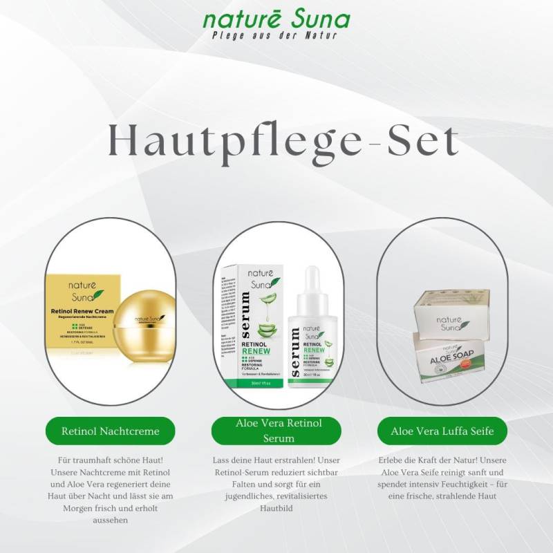 Ganzheitliches Hautpflege-Sparset Serum, Creme, & Aloe Vera Seife von Etsy - natureSuna