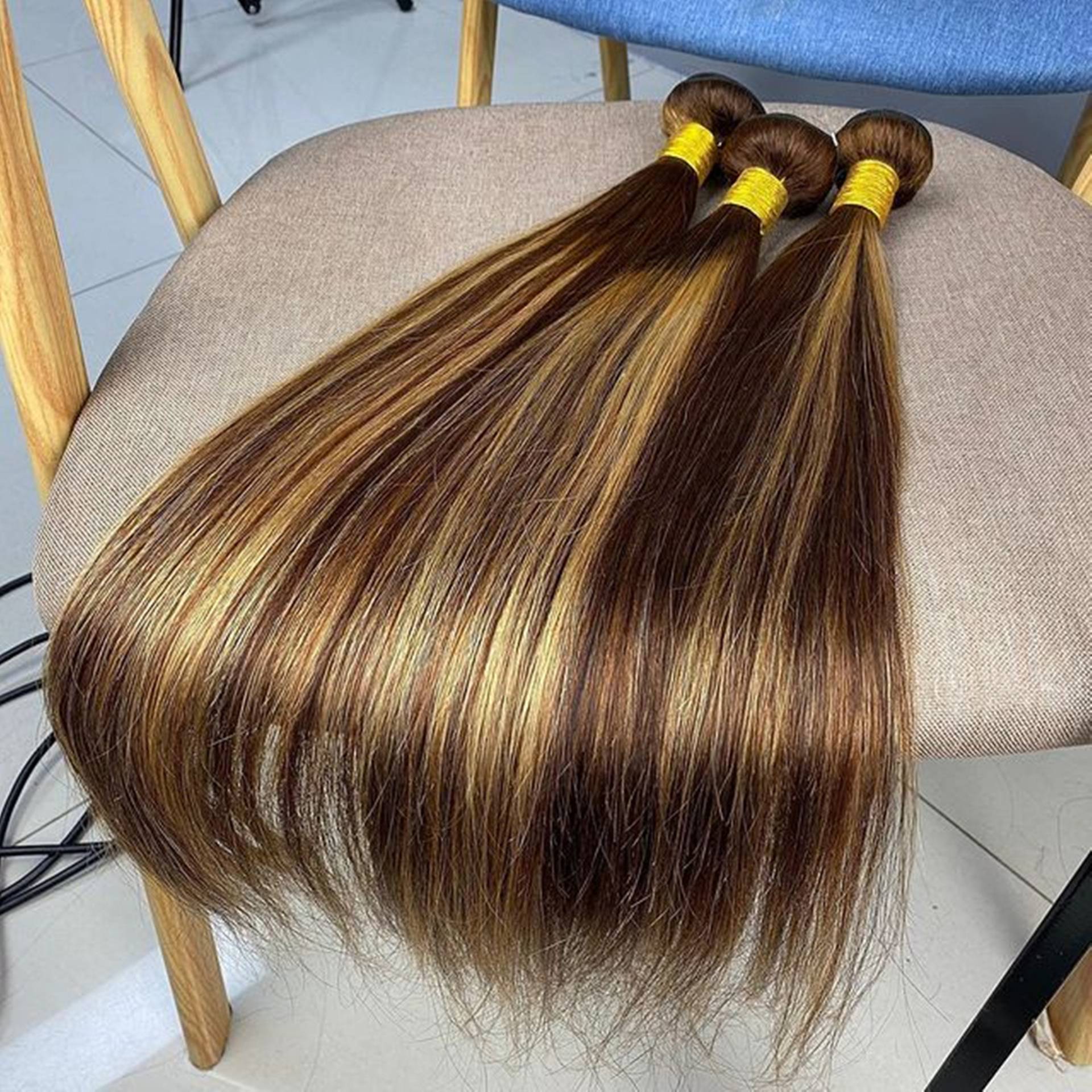 3Bundles Highlight Dunkelbraun Und Honigblond Haarbündel Balayage Haarreif Seide Gerade Menschliche Haarverlängerungen Ombre Haar Kostenloser Versand von Etsy - nymphhair