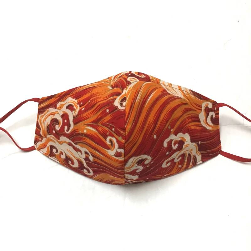 Japan Rote Welle Dreifach Gefüttert Gesichtsmaske Verstellbar Reversible One Size Für Alle von Etsy - originalsbyhitomi