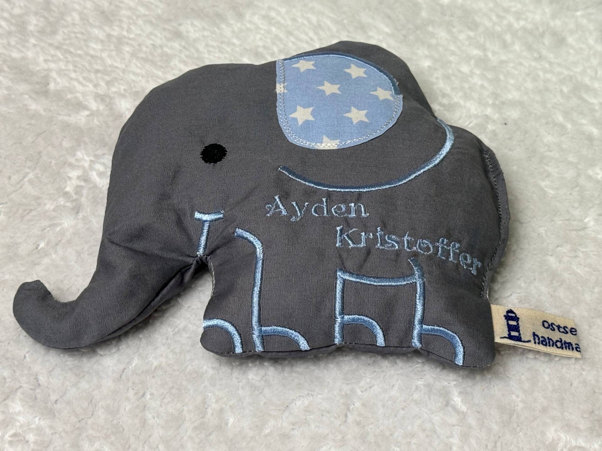 Wärmekissen Körnerkissen Elefant Mit Namen Mikrowelle von Etsy - ostseezauberei