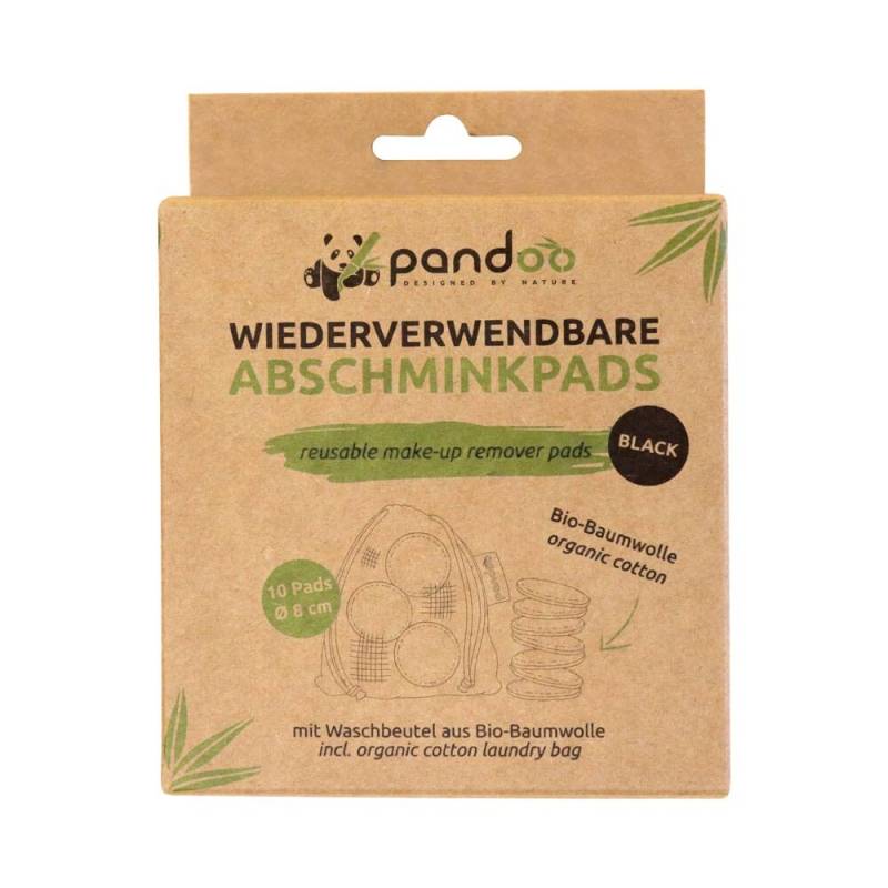 Pandoo 10 Wiederverwendbare Abschminkpads | Schwarz 100% Bio-Baumwolle von Etsy - pandooShop