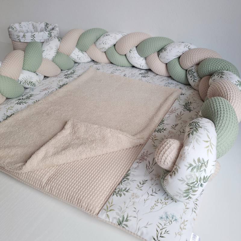 Wickelauflage Set Wunschmaß Bezug Wickelunterlage Wickelauflagenbezug Hellbeige Pflanzen von Etsy - pankinbed