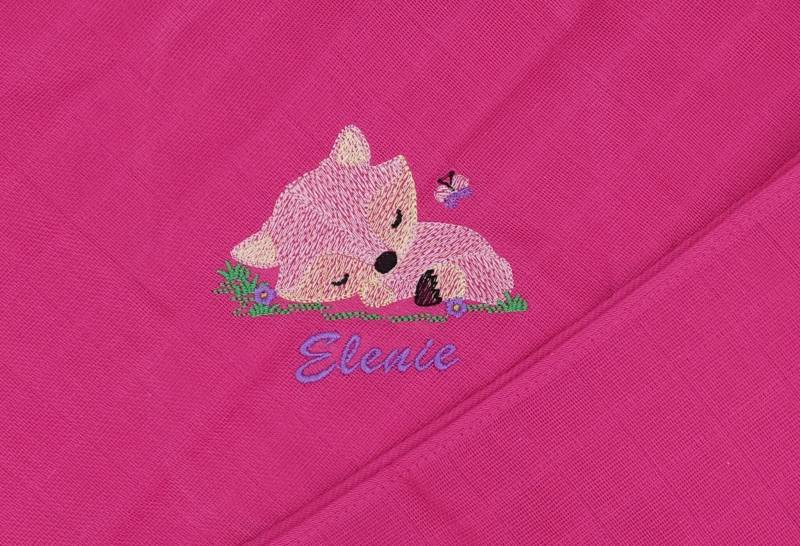 Pinkesterne Schnuffeltuch Fuchs Kuscheltuch Mullwindel Spucktuch Tuch Baby Lätzchen Personalisiert Pink Lila von Etsy - pinkeSterne