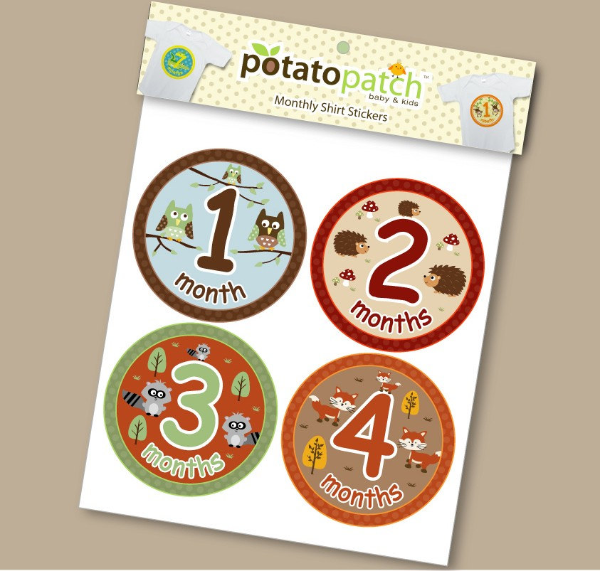 Baby-Monatliche Shirt Aufkleber - Wald Waldfreunde Baby-Monatliche Shirt Aufkleber - Wald Waldfreunde von Etsy - potatopatch