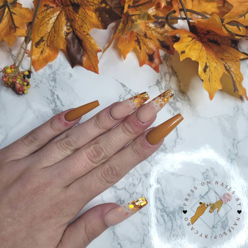 Fall Is Typing - Press On Nails Long Ballerina von Etsy - pressonsbycaro