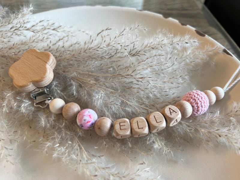 Schnullerkette Personalisiert | Mit Name Handgemacht von Etsy - prettylittleJeMa