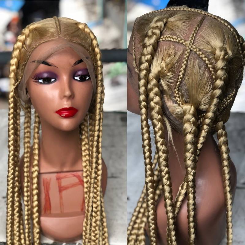 Blonde Jumbo-Große Geflochtene Volle Spitze-Perücke Mit Micro Cornrows Versandkostenfrei von Etsy - propsNtresses