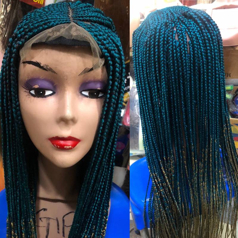 Geflochtene Perücke Cornrow Handgemachte Blaue Geflochtene Verschluss Beenden Kostenloser Versand von Etsy - propsNtresses