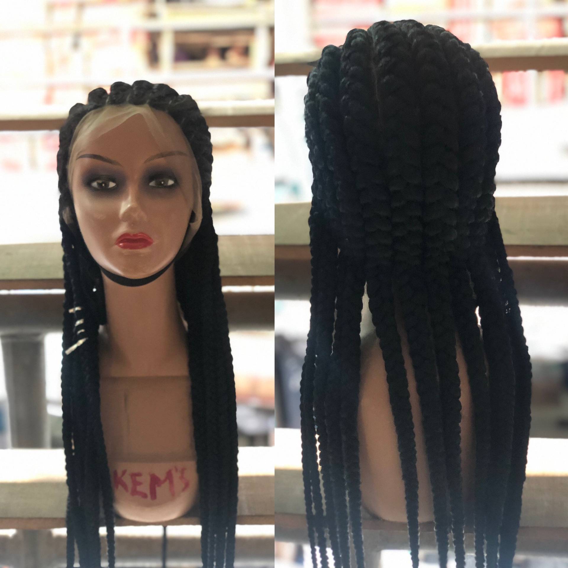 Jumbo Cornrow Handgemachte Geflochtene Perücke Volle Spitze Kostenloser Versand von Etsy - propsNtresses