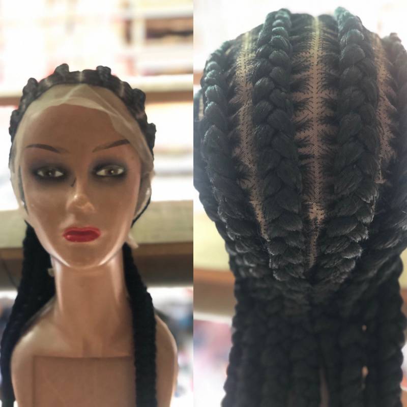 Jumbo Cornrow Handgemachte Geflochtene Perücke Volle Spitze Kostenloser Versand von Etsy - propsNtresses