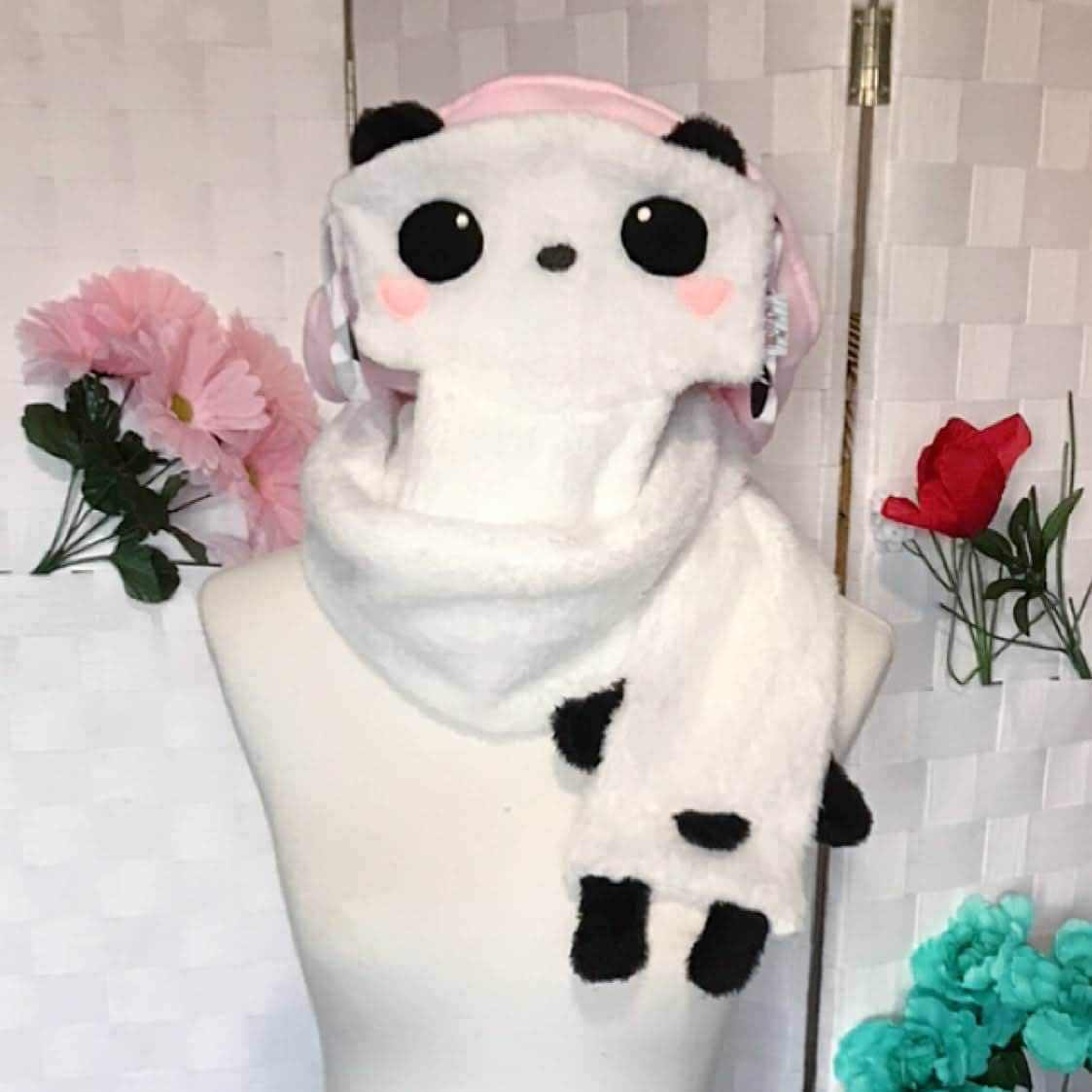 Fuzzy Bär Maske Schal | Schal, Maske, Cosplay Tiermaske, Panda Schal von Etsy - qtpill