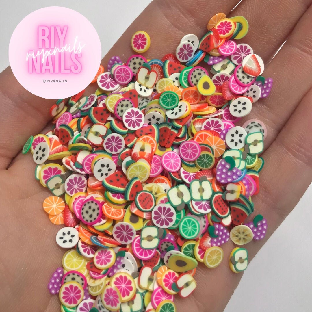 Nail Art Sommer Neon Frucht Fimo Scheiben von Etsy - riynails