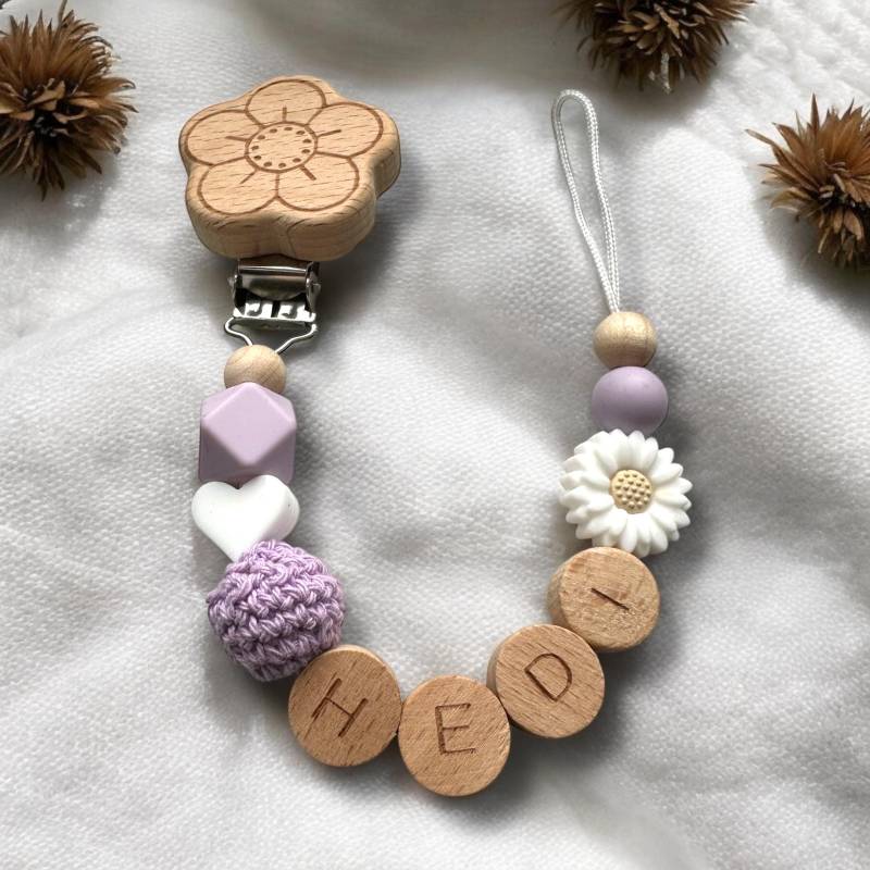 Schnullerkette Mit Namen Blume Junge Mädchen Baby Babyzubehör Personalisiert Personalisierte Geschenk Zur Geburt Taufe von Etsy - schnullerzauber1