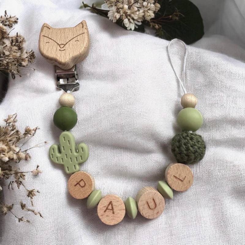 Schnullerkette Mit Namen Kaktus Baby Junge Mädchen Babyzubehör Personalisiert Personalisierte Geschenk Zur Geburt Taufe von Etsy - schnullerzauber1