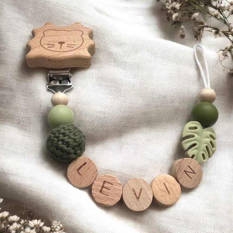 Schnullerkette Mit Namen Monstera Löwenclip Baby Junge Mädchen Babyzubehör Personalisiert Personalisierte Geschenk Zur Geburt Taufe von Etsy - schnullerzauber1