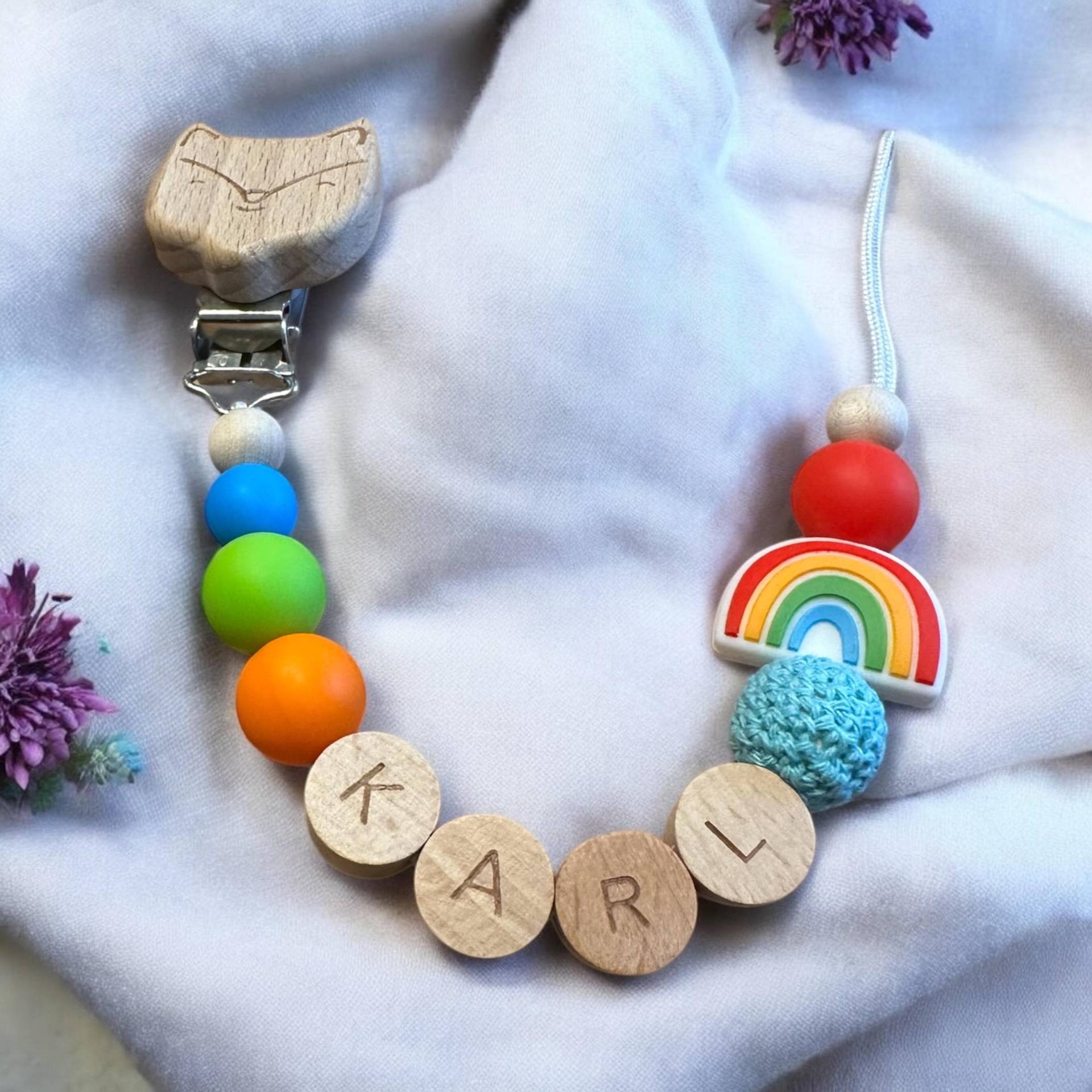 Schnullerkette Mit Namen Regenbogen Junge Mädchen Baby Personalisiert Personalisierte Geschenke Newborn Blau Geschenk Zur Geburt Taufe von Etsy - schnullerzauber1