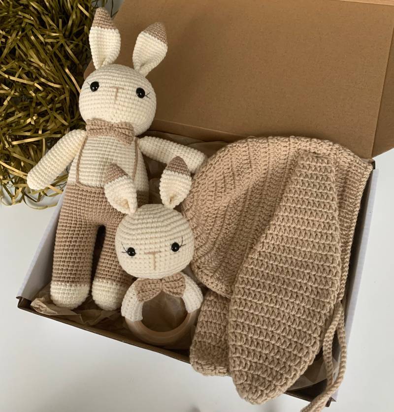 Baby-Geschenk-Set/Baby Weihnachts-Geschenk-Set/Hase Ostermütze Baby Neugeborene Geschenk Baby-Dusche-Geschenk Handmade von Etsy - shinyncutie