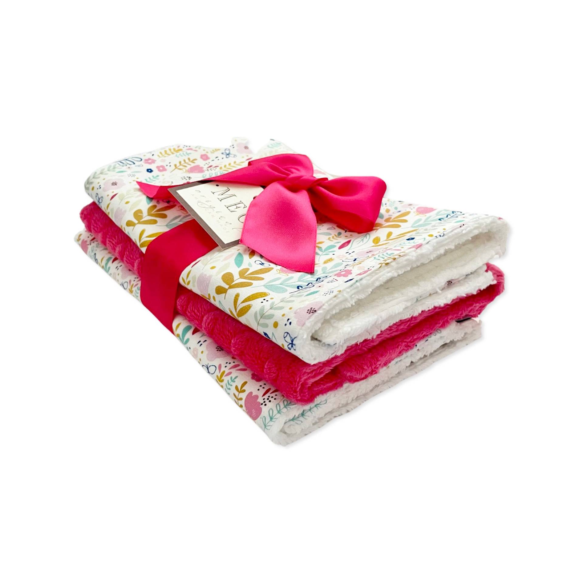 Baby Mädchen Spucktuch 3Er Set {Wildblumenranken} Pastellblumen Mit Pink - Babypartygeschenk Option Zum Personalisieren Name von Etsy - shopMEGoriginal