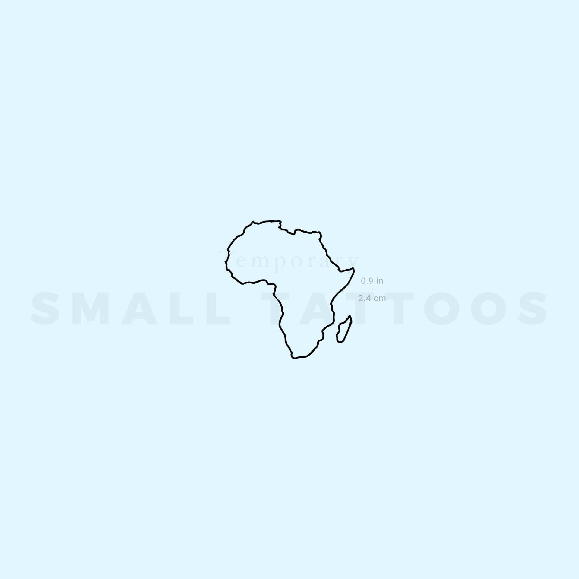 Afrika Landkarte Temporäres Tattoo | 3Er Set von Etsy - smalltattoos