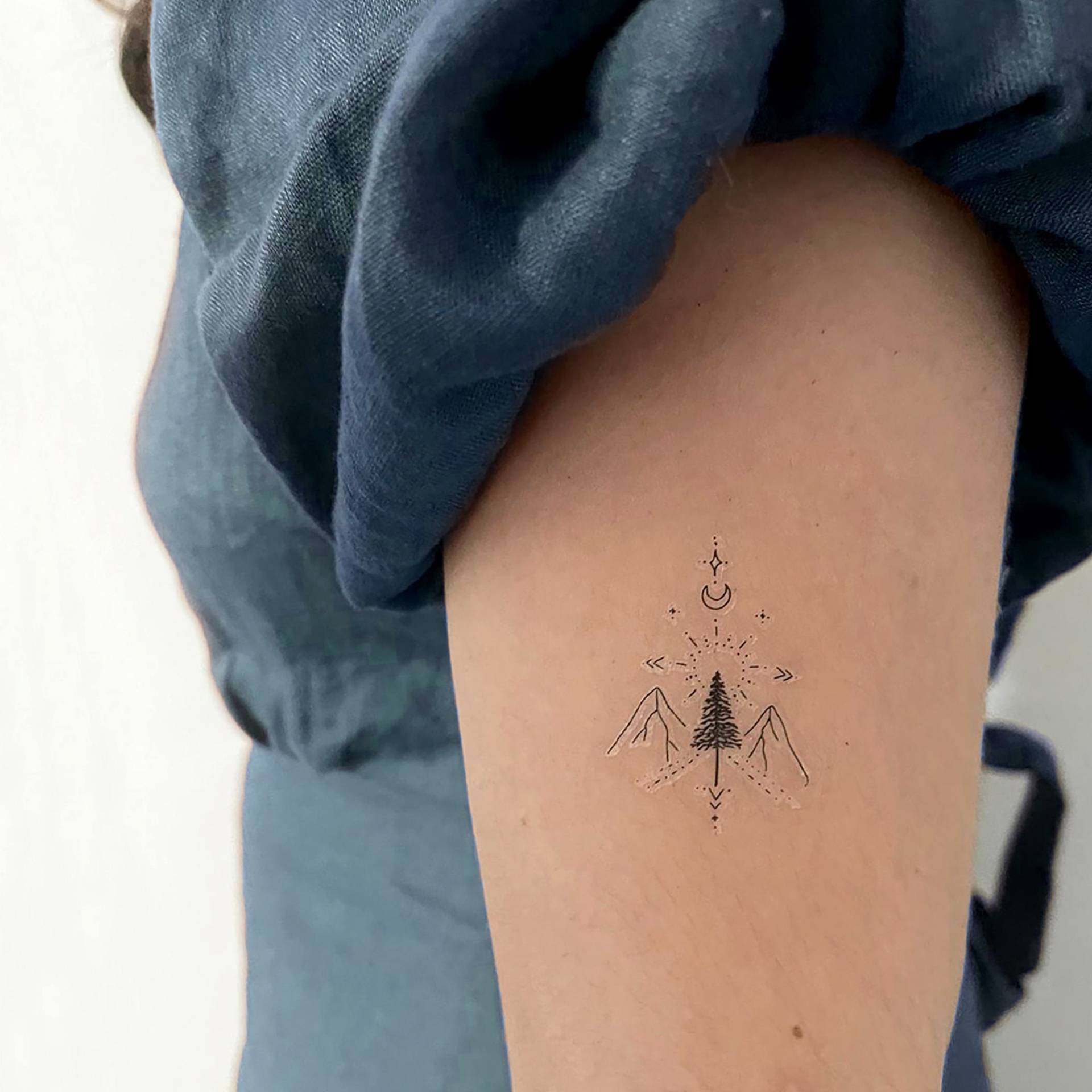 Berg Baum Temporäres Tattoo | 3Er Set von Etsy - smalltattoos