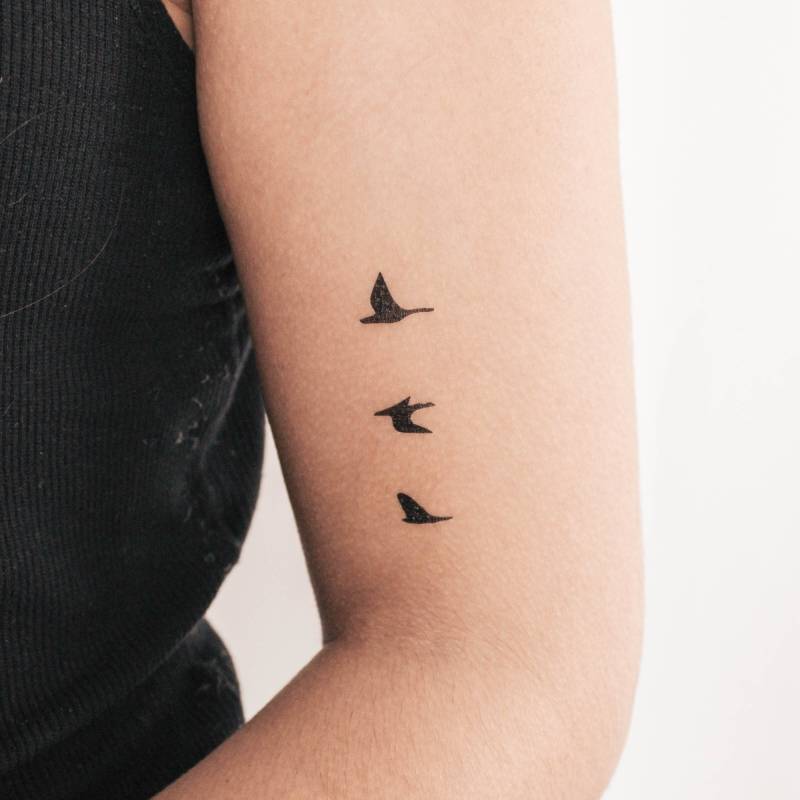 Drei Fliegende Vögel Temporäres Tattoo | 3Er Set von Etsy - smalltattoos