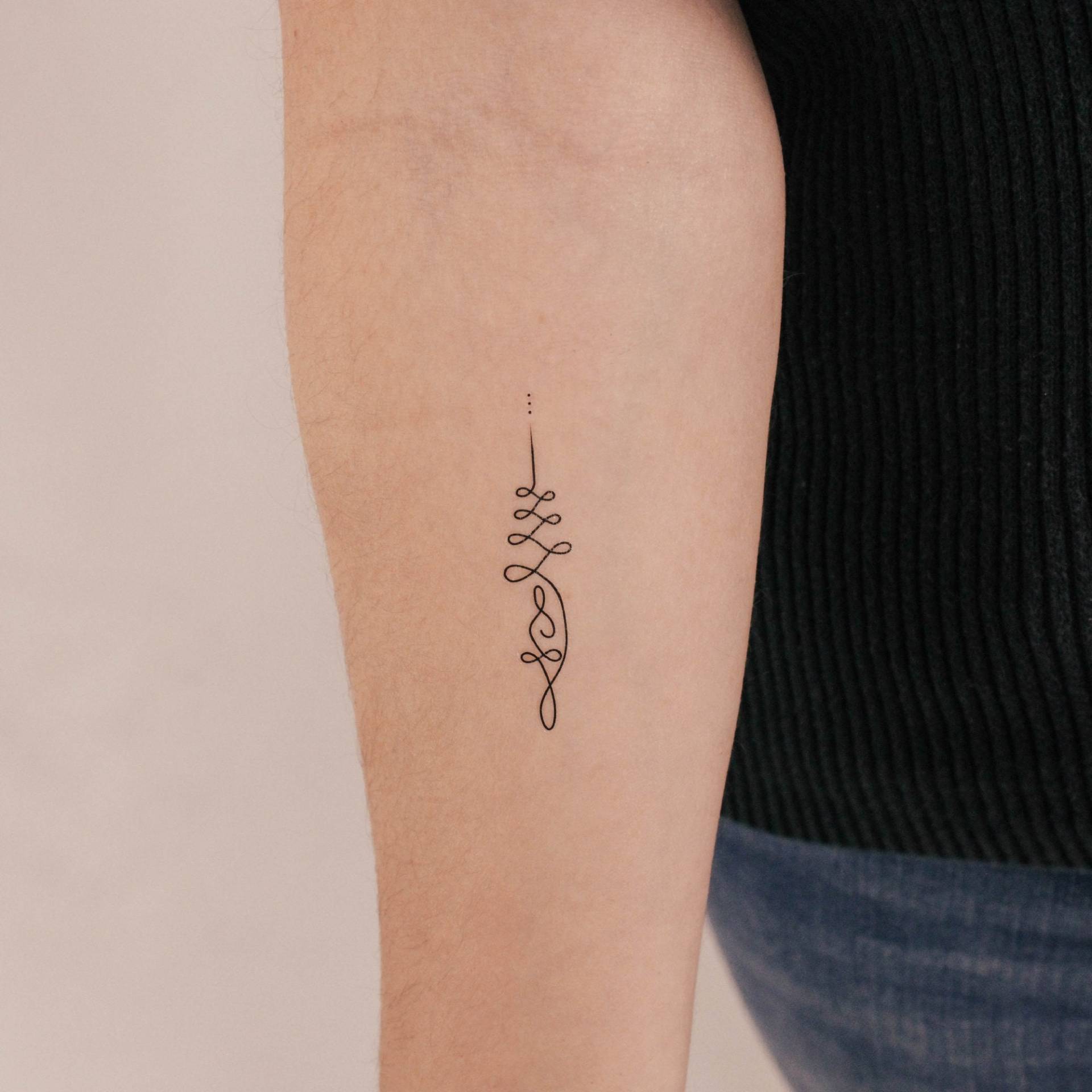 Feine Linie Meditation Unalome Temporäres Tattoo | 3Er Set von Etsy - smalltattoos