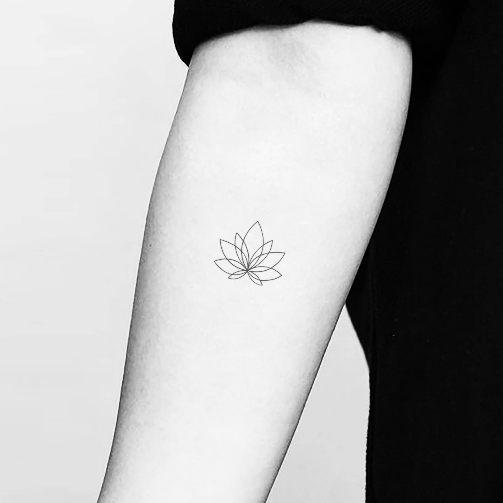 Fine Line Lotus Temporäres Tattoo | 3Er Set von Etsy - smalltattoos