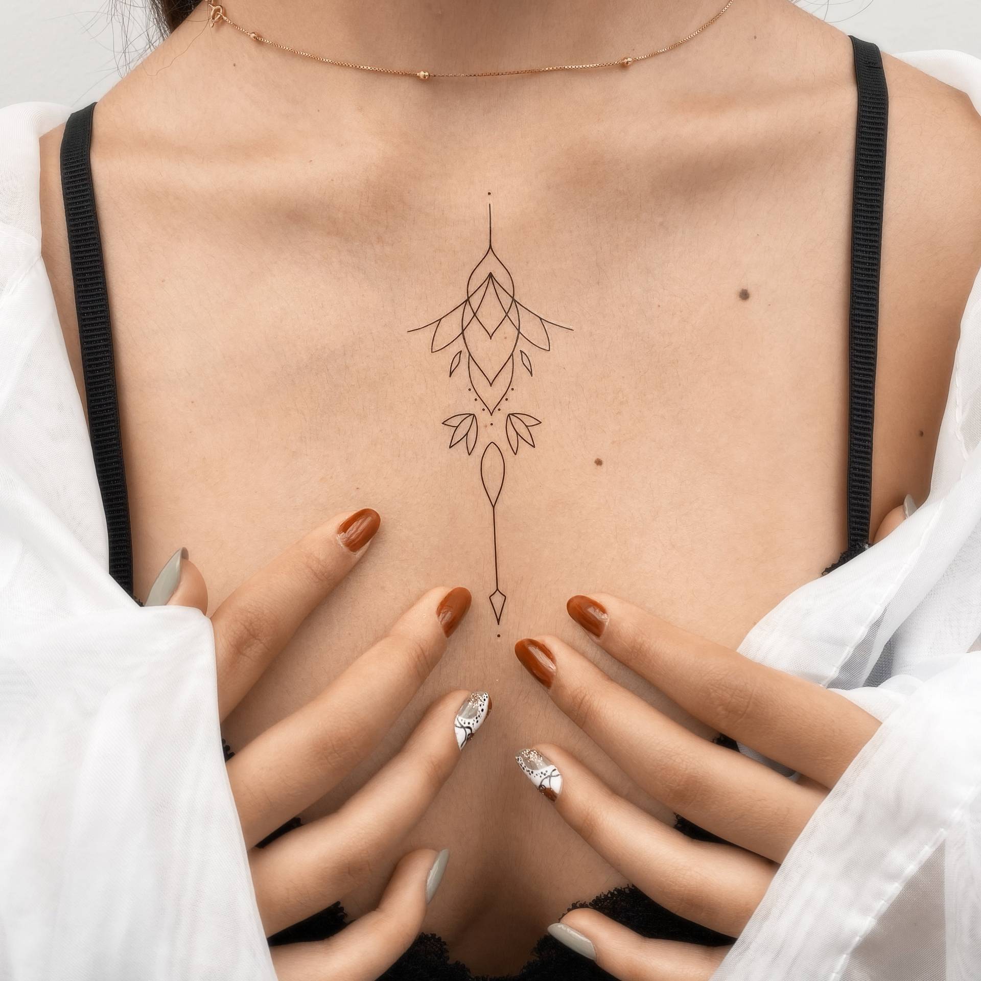 Fine Line Ornamentale Lotusblume Temporäres Tattoo | 3Er Set von Etsy - smalltattoos