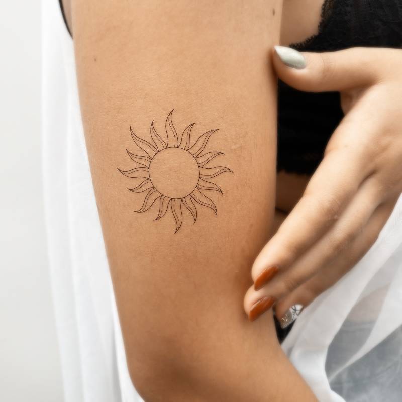 Fine Line Sonne Temporäres Tattoo | 3Er Set von Etsy - smalltattoos