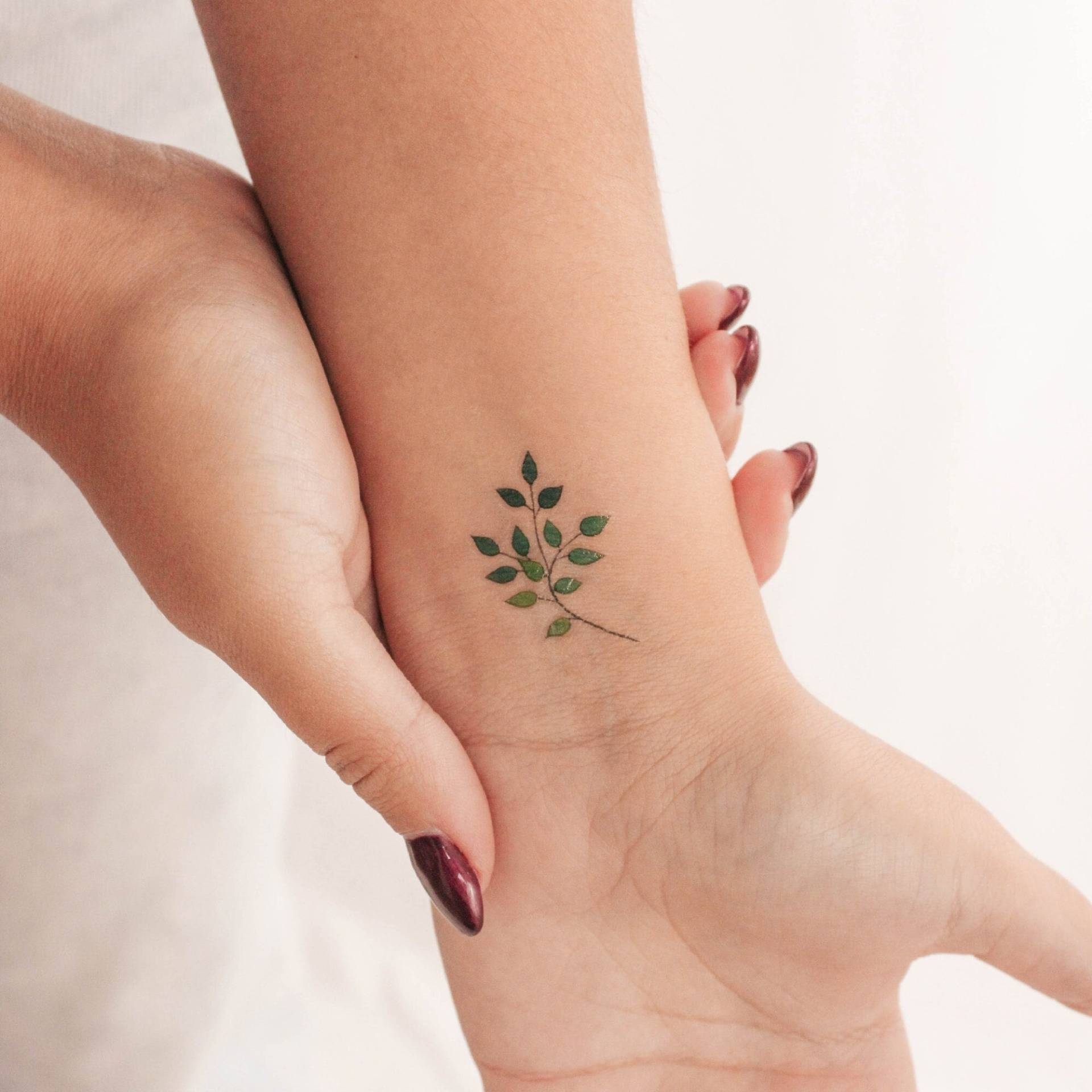 Grüne Blätter Temporäres Tattoo Von Zihee | 3Er Set von Etsy - smalltattoos