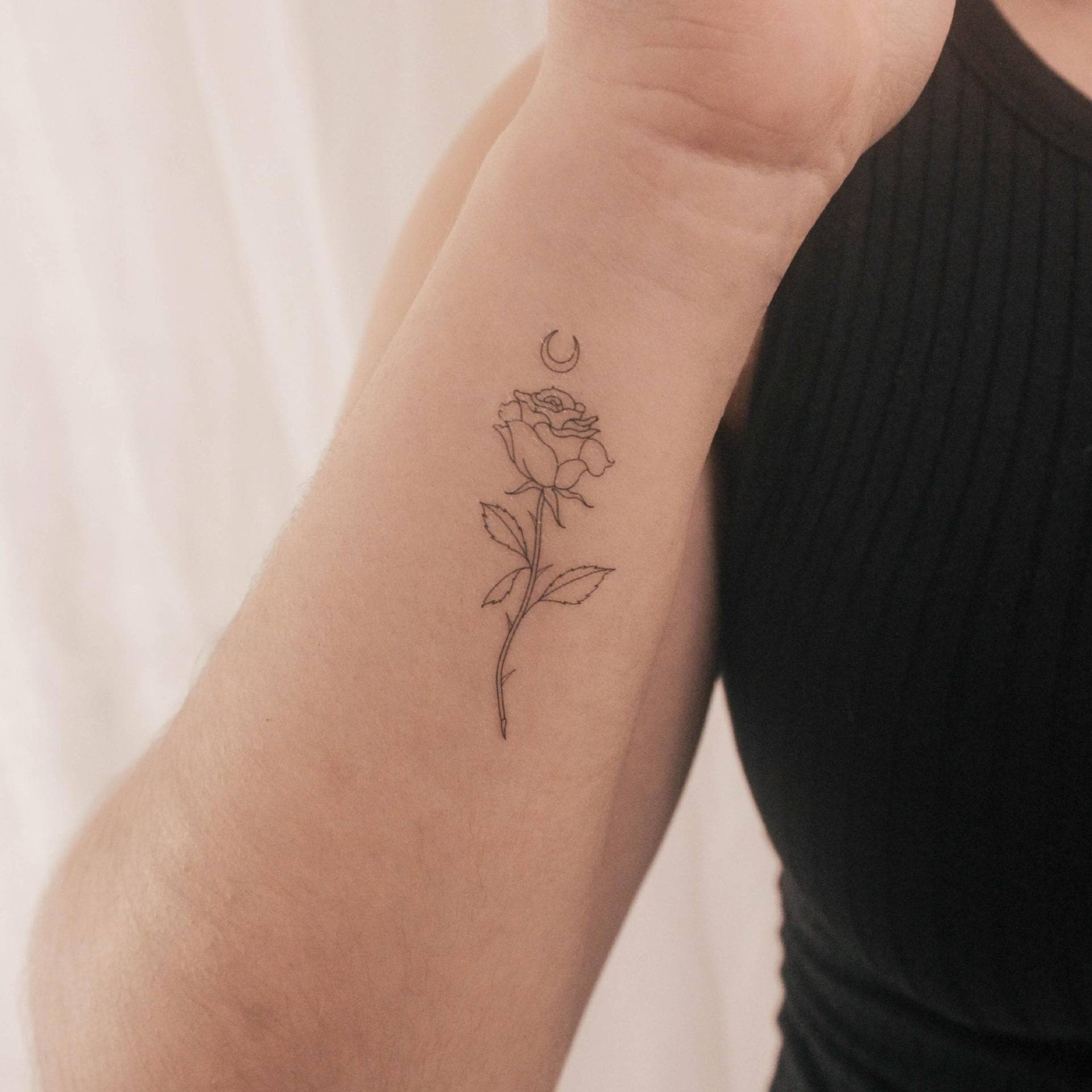 Mond Rose Temporäres Tattoo Von Jakenowicz | 3Er Set von Etsy - smalltattoos