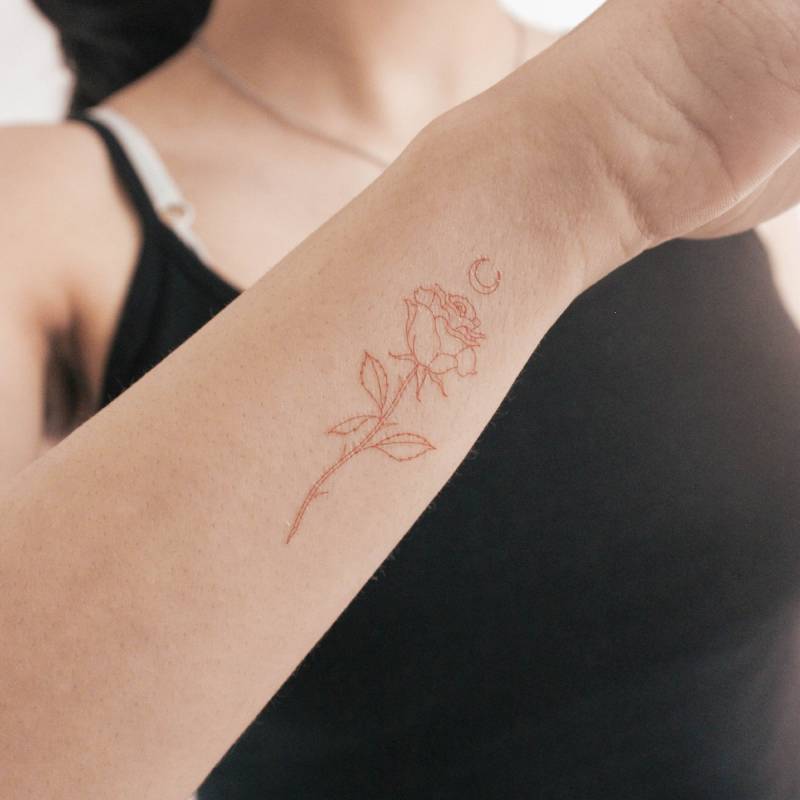 Rote Mond Rose Temporäres Tattoo Von Jakenowicz | 3Er Set von Etsy - smalltattoos